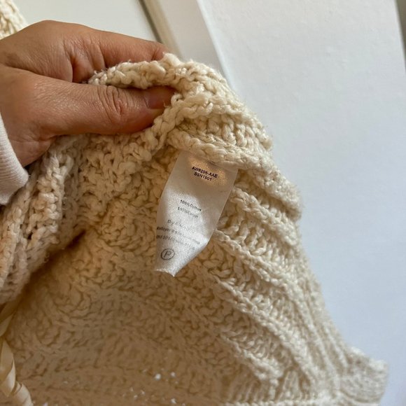 ATM Long Ivory Cream Chunky Oversized Knit Cotton Cardigan Small - Picture 4 of 8